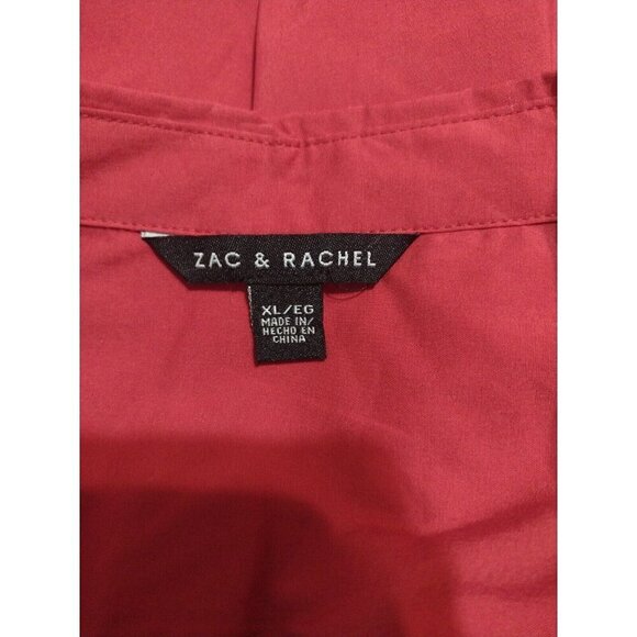 NWT Zac & Rachel Women's Long Sleeve Button-Down Red Collar Shirt Size XL New - Picture 7 of 10